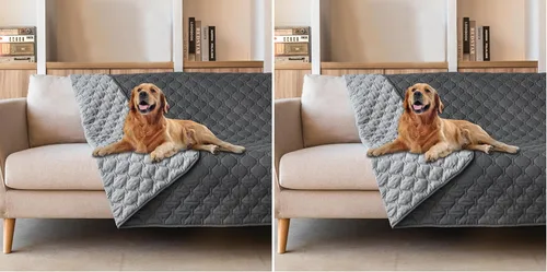 Miniatura 136 de gogobunny Manta 100% Impermeable de Doble Cara para Perros, Cubierta Suave para Cama de Mascotas, Reversible, Protege Muebles, Sillón, Sofá, Coche