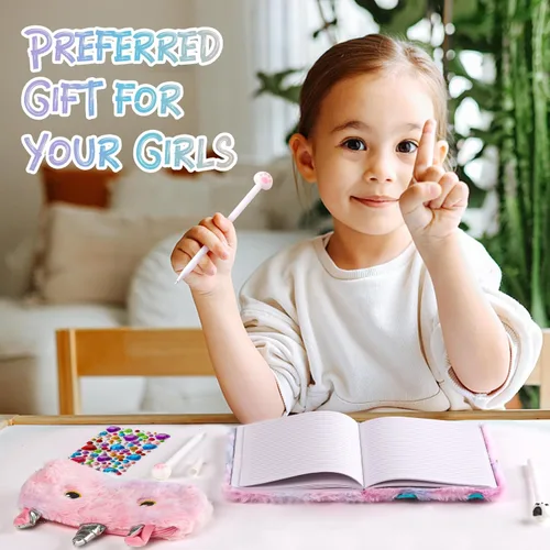 Miniatura 5 de DHQH Diario de Gato con Candado Regalo para Niña de 6, 7, 8, 9, 10, 11, 12 Años, Diario Secreto Cuaderno para Niños Set de Regalo de Navidad