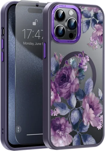 Miniatura 73 de Goodon Funda para iPhone 17 Pro con protector de pantalla de privacidad, compatible con Magsafe, a prueba de golpes, translúcida mate, bonita funda