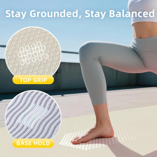 Miniatura 5 de Tapete de yoga extra grande – 72 x 48 pulgadas o 78 x 57 pulgadas, 1/4 a 1/2 pulgadas de grosor para mujeres y hombres, tapete de pilates