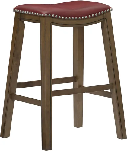 Miniatura 18 de Homelegance Ordway Taburete de Altura de Mostrador de Madera Maciza - Taburete de Cocina Saddle, Taburetes de Altura de Mostrador para Comedor, Negro