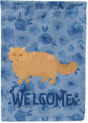 Miniatura 259 de Caroline's Treasures CK4813CHF - Bandera de bienvenida con gato abisinio azul, manga grande, para porche, para colgar en la pared, poliéster