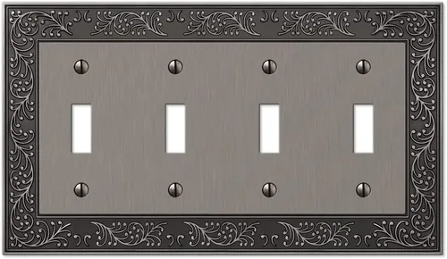 Miniatura 10 de Amerelle 43RRAN English Garden Placa de Pared, 2 Rocker, Metal Fundido, Níquel Antiguo, Paquete de 1