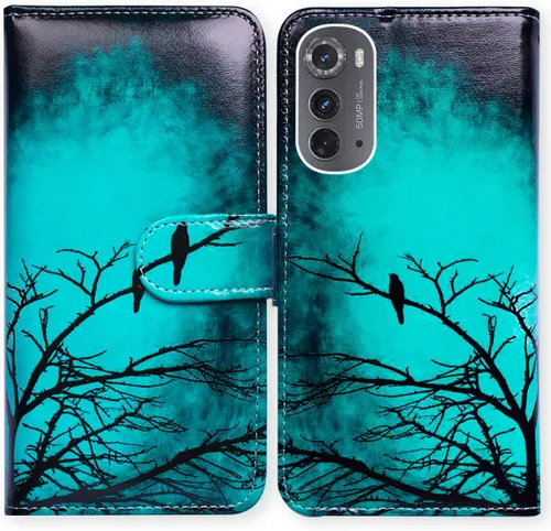 Bcov Funda para Motorola Edge 2022, funda de piel con tapa para teléfono con tarjetero y soporte para ranura para tarjeta y soporte para Moto
