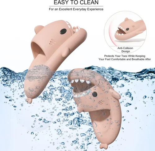 Miniatura 5 de EECH Sandalias de tiburón Cloud para niños y niñas, bonitas pantuflas para niños grandes, suela gruesa mejorada, sandalias de tiburón