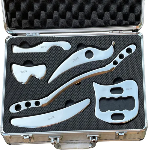 Miniatura 11 de Gua sha - Juego de 4 herramientas de masaje Gussha de acero inoxidable, herramienta de masaje Gussha, herramienta de raspado muscular para terapia