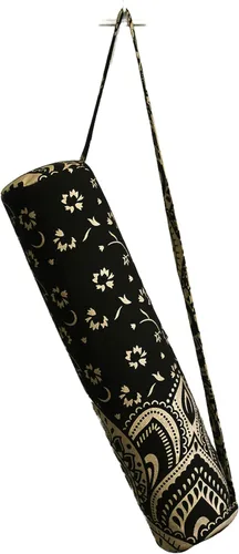 Miniatura 16 de ICC - Bolsa de transporte para yoga con mandala, dorada, color negro y dorado, con cremallera completa, para gimnasio, playa, pilates, bolsa