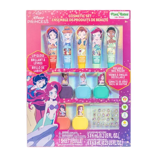 Miniatura 10 de Set de maquillaje cosmético Barbie para niñas con brillo de labios súper brillante, esmalte de uñas y pegatinas para uñas 11 piezas, perfecto