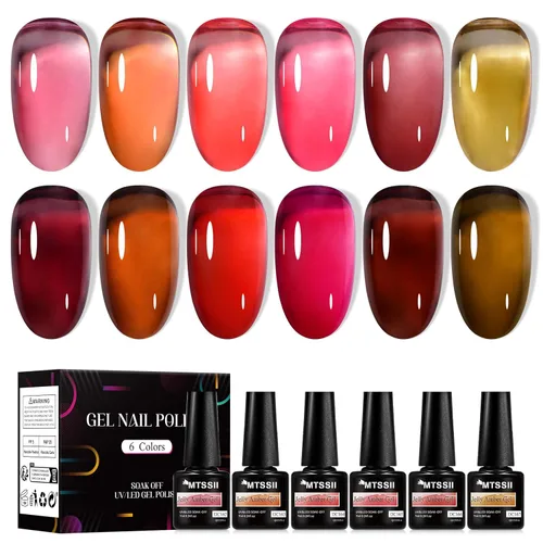 Miniatura 11 de MTSSII Juego de 18 esmaltes de uñas de gel, color nude, rosa, azul, amarillo, kit de esmalte de uñas de gel, compatible con lámpara UV/LED, remojar