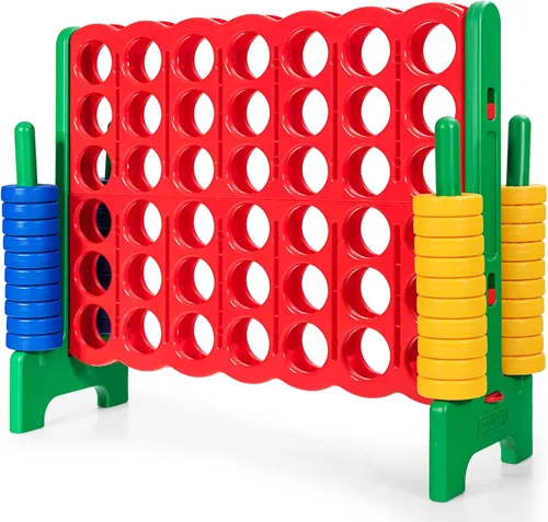 Miniatura 11 de ARLIME Juego gigante de conexión 4 en fila, juego de juguetes jumbo de 4 en puntuación de 47 pulgadas con palanca de liberación rápida, anillo