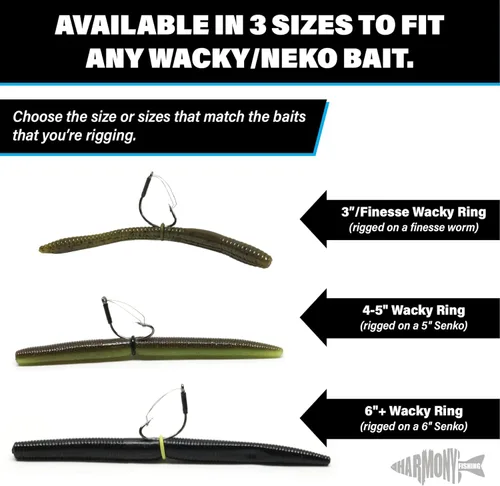 Miniatura 3 de (100pk) – O-Rings for Wacky Rigging Senkos/Worms/Soft Stickbaits – Bait Saver Orings for Senko Worm – Save Your Baits from Tearing While Wacky Neko