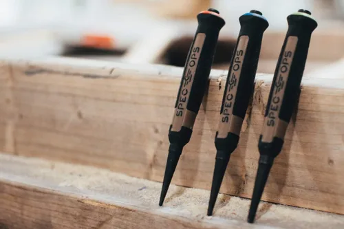 Miniatura 5 de Spec Ops Tools - Juego de 3 piezas de punzón para clavos, incluye 1/32 pulgadas, 1/16 pulgadas, 3/32 pulgadas, agarre absorbente de golpes, 3%