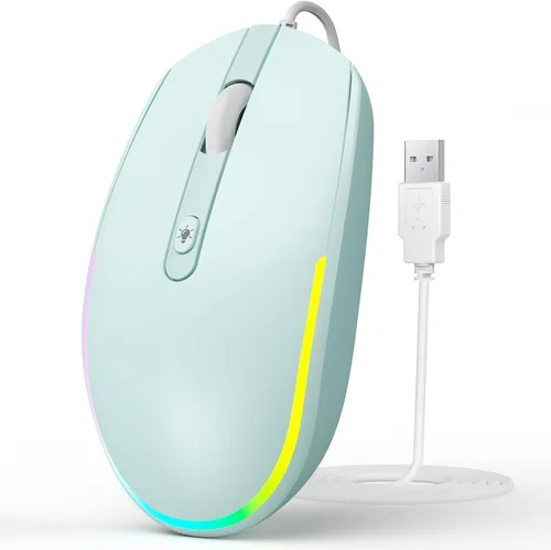 Miniatura 10 de seenda Ratón con cable - Ratones de computadora USB con cable con retroiluminación RGB LED óptico con cable USB adjunto para portátiles, portátiles