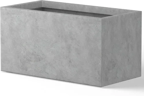 Miniatura 47 de Kante Macetero rectangular de hormigón de 23.2 pulgadas de largo, macetas grandes para interiores y exteriores con orificio de drenaje y tapón