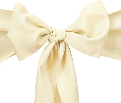 Miniatura 6 de Efavormart 5 piezas de fajas para sillas de poliéster color beige con lazos para decoración de sillas en bodas, eventos, suministros para decoración