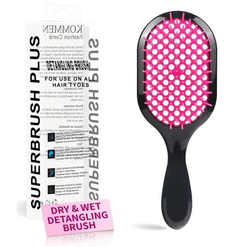 Miniatura 17 de Cepillo desenredante, paquete de 2 cepillos desenredantes, desenredante suave y eficaz en tipos de cabello frágil húmedo o seco, ultraligero, Rosa