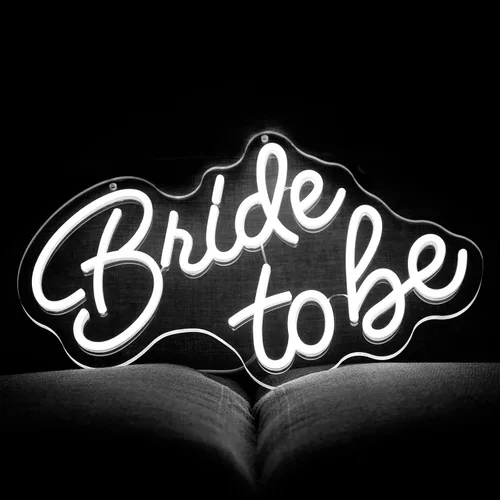 Letrero de pared LED con texto en inglés "Bride to be Letras" para Navidad, despedida de soltera, regalos de compromiso, letrero de neón con