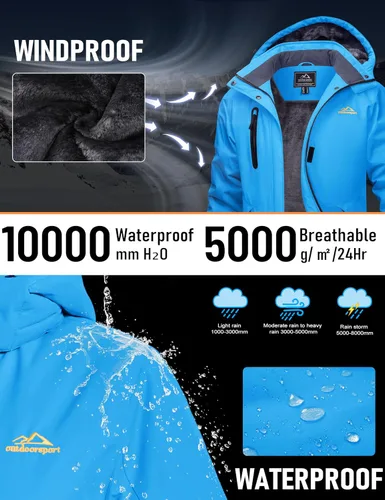 Miniatura 3 de MAGCOMSEN Abrigos de invierno para mujer, impermeables, aislados, para nieve, esquí, capucha, forro polar, cálido, montaña, snowboard, cortavientos