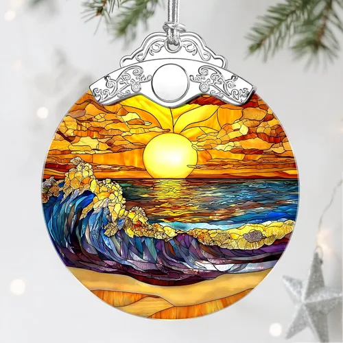 Miniatura 25 de Jocidea Adornos navideños de búho - Adornos festivos de vidrio manchado, adornos para árbol de Navidad, regalos de Navidad para amantes de los búhos