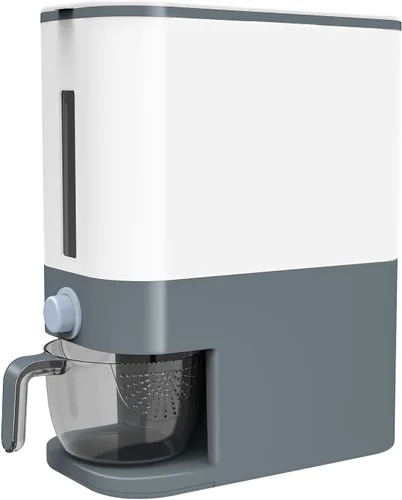Dispensador de cereales y arroz de 25 libras, recipiente hermético de almacenamiento para encimera para cocina y despensa