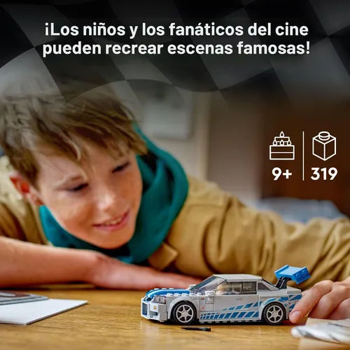 Miniatura 3 de LEGO Speed Champions 2 Fast 2 Furious Nissan Skyline GT-R (R34) 76917 - kit de construcción de autos de carreras, coleccionable con minifigura