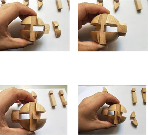 Miniatura 4 de Rompecabezas de madera hecho a mano con bola mágica, juego de inteligencia, rompecabezas de esfera para adultos