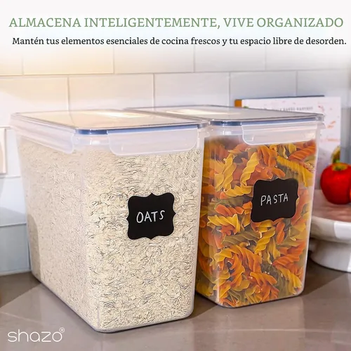 Miniatura 9 de Shazo 2 PC (3.0 gal 11 L) recipientes de almacenamiento de harina y azúcar con asa de transporte fácil - recipientes de almacenamiento