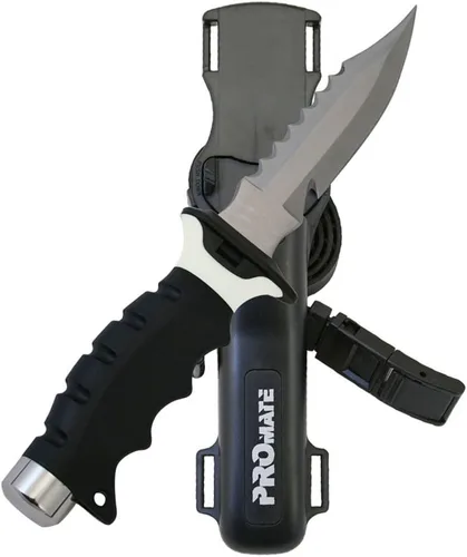 Miniatura 6 de Promate KF510-Negro, cuchillo de buceo de acero inoxidable con punta afilada