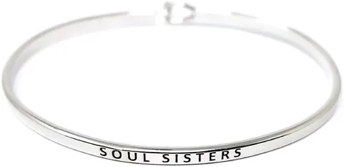 Miniatura 23 de By you - Brazalete con gancho, pulsera delgada grabada con un mensaje positivo e inspirador