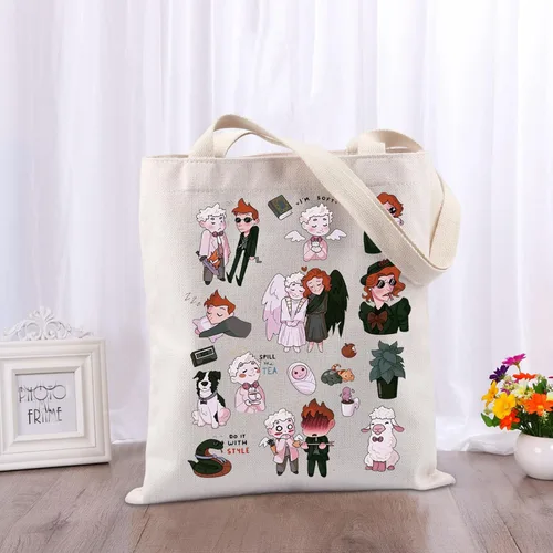Miniatura 3 de Omens - Bolsa de mano inspirada en programas de televisión, regalo para amantes de la comedia de fantasía británica