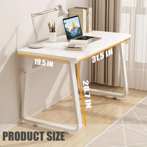 Miniatura 7 de Escritorio para computadora de estilo moderno y sencillo de 31.5 pulgadas, mesa pequeña de escritura blanca para oficina en casa, escritorio