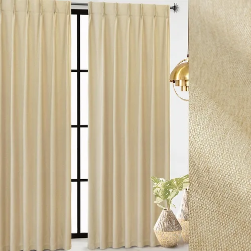 Miniatura 11 de DriftAway Cortinas opacas plisadas para dormitorio, con aislamiento térmico y textura para sala de estar, privacidad con pestaña trasera, juego de 2