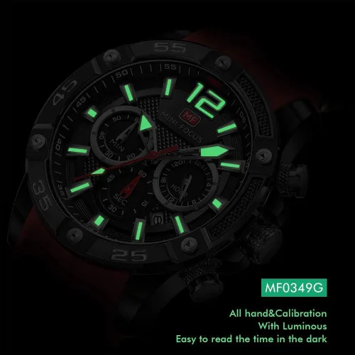 Miniatura 4 de Mini Focus Men Watches Unique Casual Wrist Watches ChronographWaterproofLuminousCalendar24 Hours Silicon Band Fashion Watches for Men