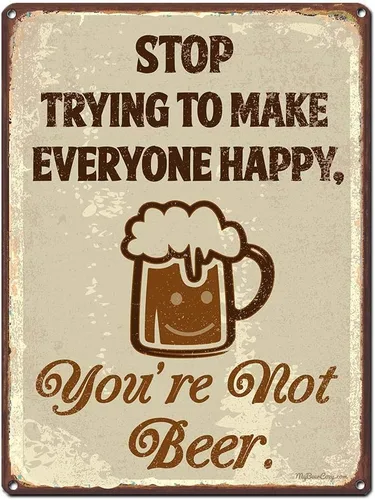 Miniatura 15 de Beer Because H20 Never Wins Friends, cartel divertido de aluminio de 11.5 x 15.5 pulgadas para cueva de hombre, garaje, sótano, cervecería