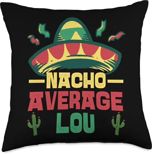Miniatura 4 de Not Your Ordinary Name. Nacho Average Lou - Almohada de 16 x 16 pulgadas, multicolor