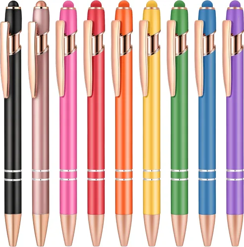 Miniatura 13 de Aozora Paquete de 18 Bolígrafos de Punta de Bola de Escritura Suave 2 en 1 Stylus Bolígrafo Retráctil de Punta de Bola con Punta Stylus Decoración