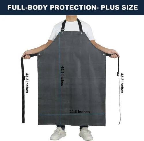 Miniatura 2 de Delantal de Goma Gruesa, Delantal Impermeable de Carnicero Resistente a Productos Químicos Ajustable Delantal de Trabajo