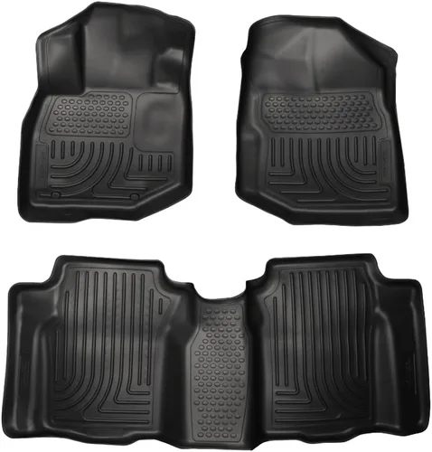 Husky Liners Weatherbeater Alfombrillas | Se adapta a Honda Fit 2009-2013 | Delantero y 2da Fila, 3 piezas Negro - 98491