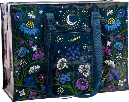 Blue Q Bolsas de hombro La bolsa de transporte a todas partes con una cremallera fuerte, bolsillo exterior, piso reforzado. 95% Material reciclado