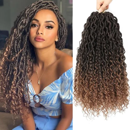 Miniatura 134 de Alicoco Goddess Locs Cabello de Ganchillo 12 Pulgadas 8 Paquetes Rastas Sintéticas de Ganchillo Para Mujeres Rastas Suaves Boho Pre-enrolladas River