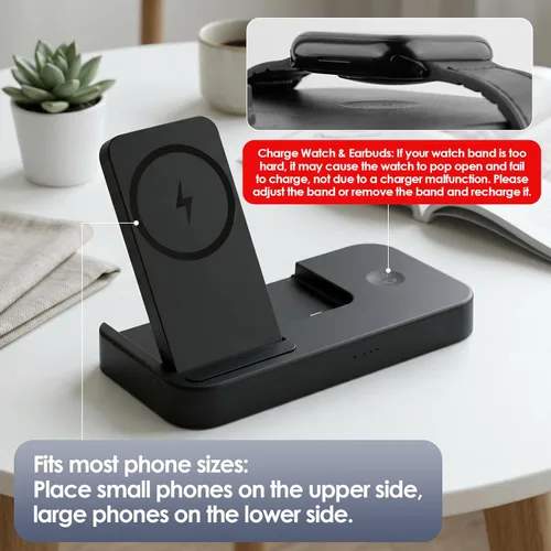 Miniatura 4 de Cargador 4 en 1 para Oura Ring Gen 4 (cargador Oura no incluido), estación de carga inalámbrica magnética rápida para iPhone, Apple Watch, AirPods