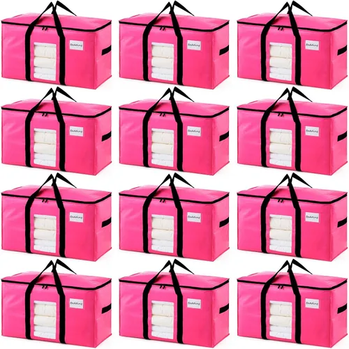 Miniatura 43 de TAILI - Bolsas de mudanza extra grandes, paquete de 10 bolsas negras resistentes para almacenamiento con ventana visible, asas envolventes