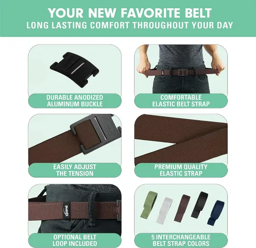 Miniatura 4 de Explorer Belt By Xpand - No-Show Invisible Elastic Belt w Slim Aluminum Buckle