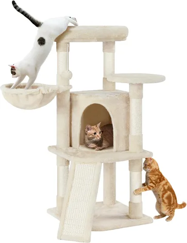 Miniatura 11 de Yaheetech Árbol para gatos, torre para gatos de 42 pulgadas para gatitos de interior, casa de juegos para mascotas con percha grande y postes Negro