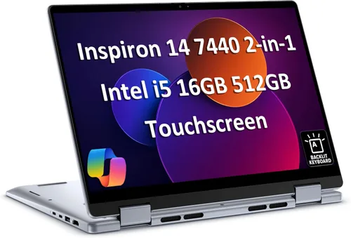 Laptop Dell Inspiron 14 7440 2 en 1 (pantalla táctil FHD+ de 14 pulgadas, Intel Core i5 120U (> i7-1355U), 16 GB DDR5, 512 GB SSD), para diseñador,