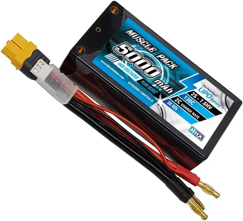 Miniatura 3 de NHX Muscle Pack 2S 7.6v 5000mAh 130C Shorty Lipo-HV Batería w/XT60 Conector