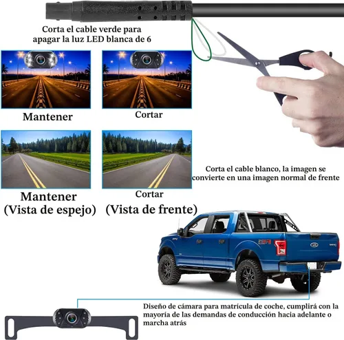 Miniatura 8 de Cámara de Copia de Seguridad con Fácil Instalación Plug-Play: Cámara de Visión Trasera HD 1080P Sin Retraso, Impermeable - Visión Nocturna Clara
