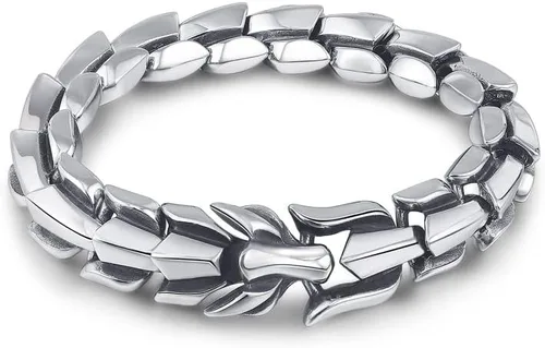 WFYOU Viking - Pulsera punk vintage para hombre, acero inoxidable, cadena de eslabones de dragón, joyería de moda, cultura callejera hippop