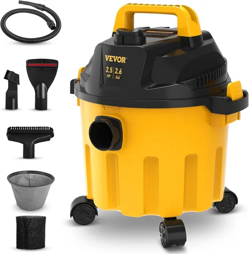 Miniatura 13 de VEVOR Aspiradora de 5 galones para uso comercial, aspiradora húmeda y seca de 6 Peak HP - Potente succión con función sopladora y accesorios 2 en 1
