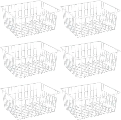 Miniatura 10 de iPEGTOP Cestas de alambre para congelador, juego de 3 contenedores de almacenamiento de 13.4 pulgadas, canastas de almacenamiento para congelador